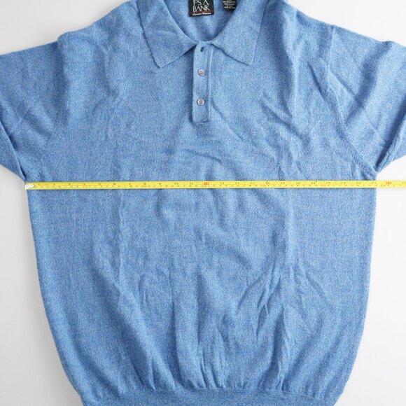 Jos. A. Bank Merino Wool Polo Collar Sweater Signature Pullover Blue Mens Sz XXL - Picture 8 of 9